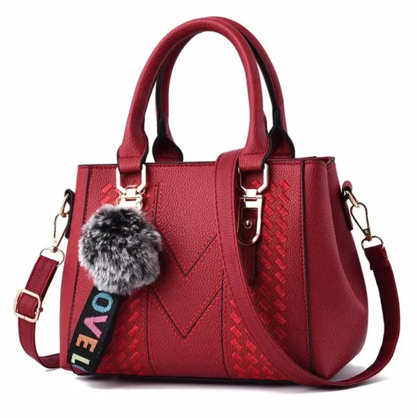 Embroidery Messenger Bags Women Leather Handbags Bags for Women Sac a Main Ladies hair ball Hand Bag - Image 11