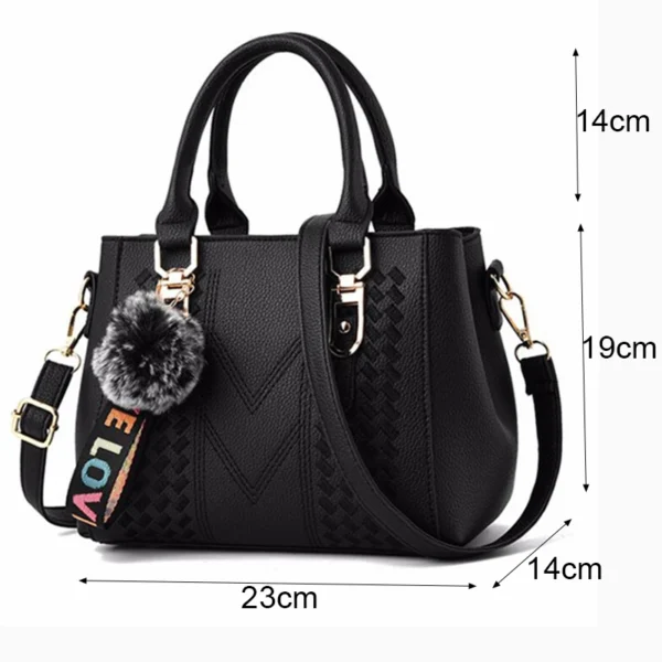 Embroidery Messenger Bags Women Leather Handbags Bags for Women Sac a Main Ladies hair ball Hand Bag - Image 21