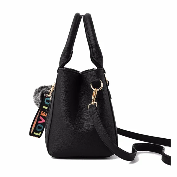 Embroidery Messenger Bags Women Leather Handbags Bags for Women Sac a Main Ladies hair ball Hand Bag - Image 2