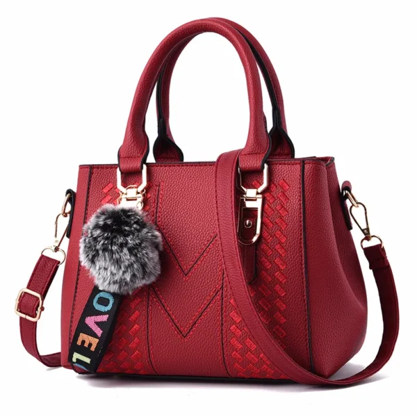 Embroidery Messenger Bags Women Leather Handbags Bags for Women Sac a Main Ladies hair ball Hand Bag - Image 31