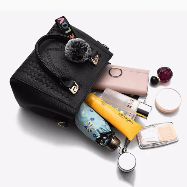 Embroidery Messenger Bags Women Leather Handbags Bags for Women Sac a Main Ladies hair ball Hand Bag - Image 29