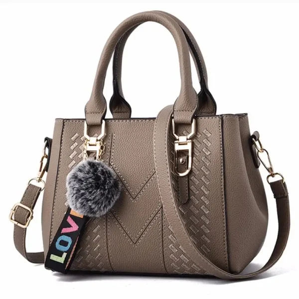 Embroidery Messenger Bags Women Leather Handbags Bags for Women Sac a Main Ladies hair ball Hand Bag - Image 7