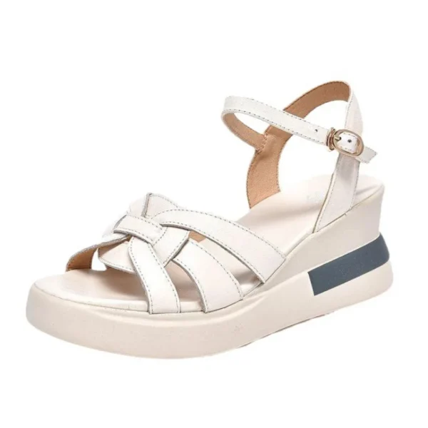 2024 Summer NewWomen's Sandals Casual Retro Hollow Button Sandals Women's Open-toe Sandals Fashion Comfortable Slope Heel Sandal - Image 6