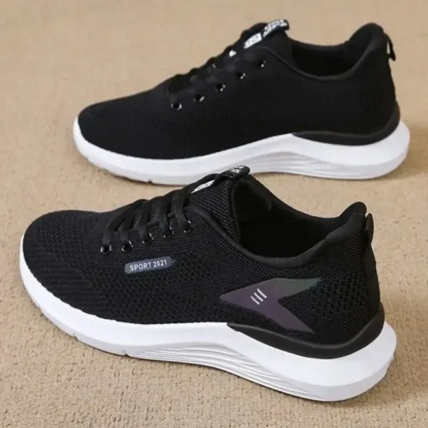2025 New Women's Summer Thin Bottom Breathable Sports Shoes Black Air Mesh Lightweight Casual Walking Shoes Lace-up Casual - Image 15
