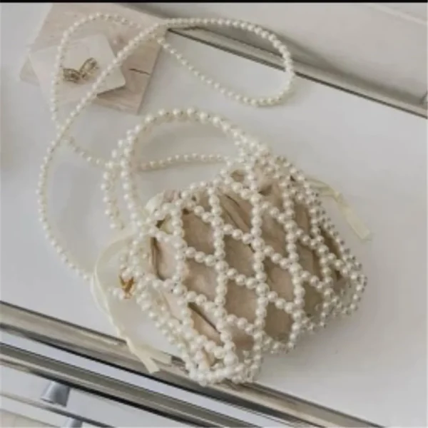 Fashion Lady Basket Handbag Summer Women's Shoulder Crossbody Bag Bohemia Travel Beach Bag Luxury Design Pearl Shopper Tote Bag - Image 13