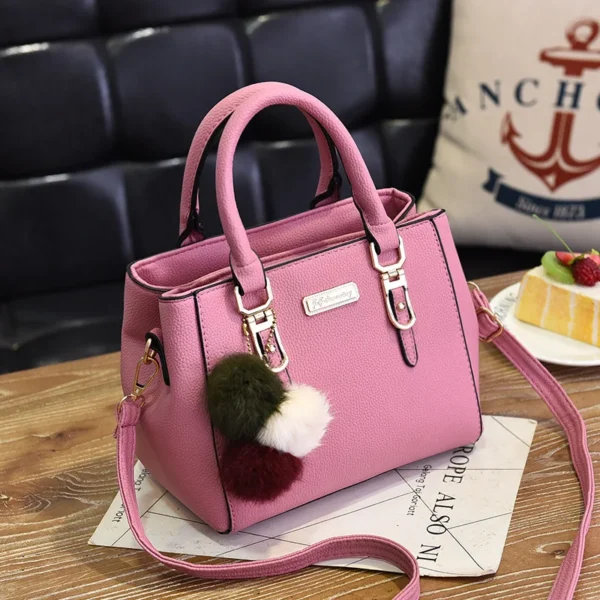 PU Leather Ladies HandBags Women Vintage Purse Plush Tassel Messenger Bags Tote Boston Shoulder Crossbody Bag - Image 17