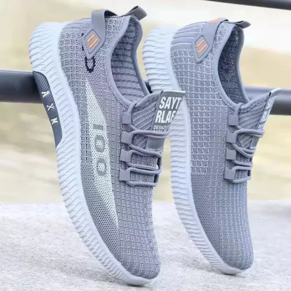 Net shoes a slip-on men's sports shoes net shoes breathable lazy shoes light soft sole casual shoes men's shoes new - Image 3