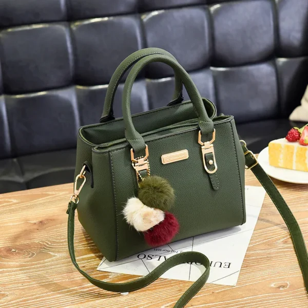 PU Leather Ladies HandBags Women Vintage Purse Plush Tassel Messenger Bags Tote Boston Shoulder Crossbody Bag - Image 14
