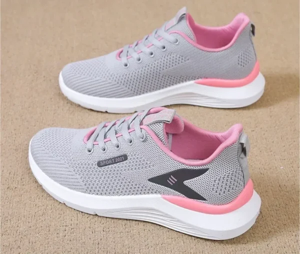 2025 New Women's Summer Thin Bottom Breathable Sports Shoes Black Air Mesh Lightweight Casual Walking Shoes Lace-up Casual - Image 11