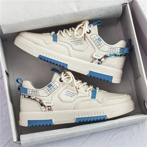 Men's shoes summer new breathable white shoes men's trendy and versatile thick soled sports board shoes trendy shoes - Image 3