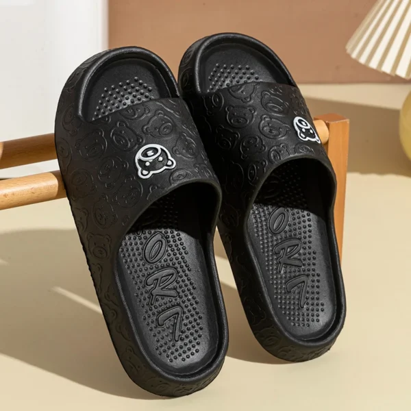 Summer Fashion Men's Slippers Printting Little Bear Sandals Indoor Bathroom Non-slip Soft Women Dormitory Casual Shoes Couple - Image 4