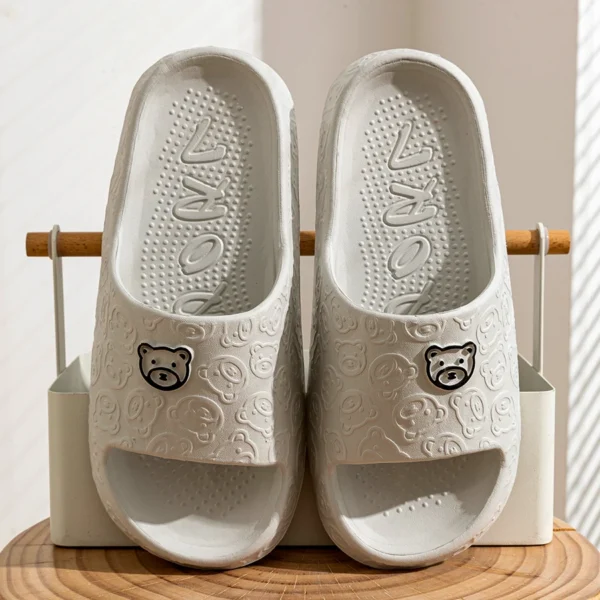 Summer Fashion Men's Slippers Printting Little Bear Sandals Indoor Bathroom Non-slip Soft Women Dormitory Casual Shoes Couple - Image 5