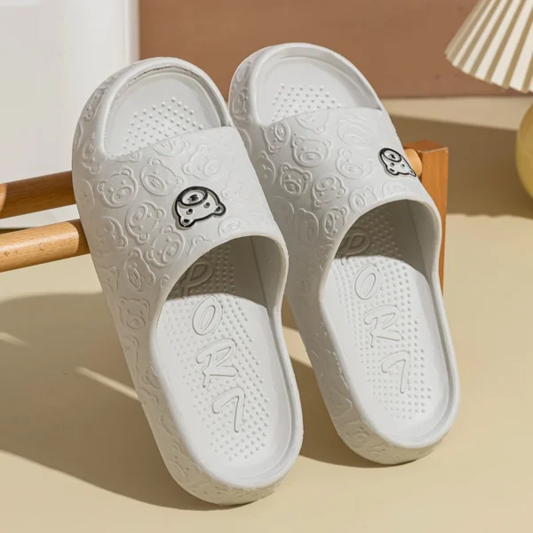 Summer Fashion Men's Slippers Printting Little Bear Sandals Indoor Bathroom Non-slip Soft Women Dormitory Casual Shoes Couple - Image 9