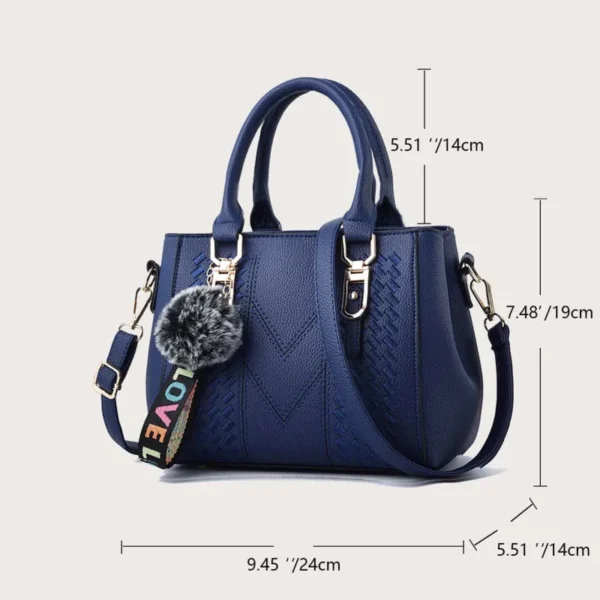 Embroidery Messenger Bags Women Leather Handbags Bags for Women Sac a Main Ladies hair ball Hand Bag - Image 6