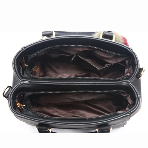 PU Leather Ladies HandBags Women Vintage Purse Plush Tassel Messenger Bags Tote Boston Shoulder Crossbody Bag - Image 27