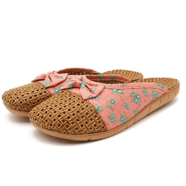 Summer Shose Women Slippers Beach Flip Flops Breathable Linen Flat Slippers Female Casual Flax Bow Ladies Slippers Sandals Shoes - Image 5