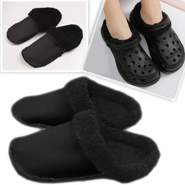 1pair Hole Shoes Velvet Liner Winter Warm Shoes Covers Thickened Soft Shoes Cover Detachable Cotton Sleeve Plush Inner Liner - Image 4
