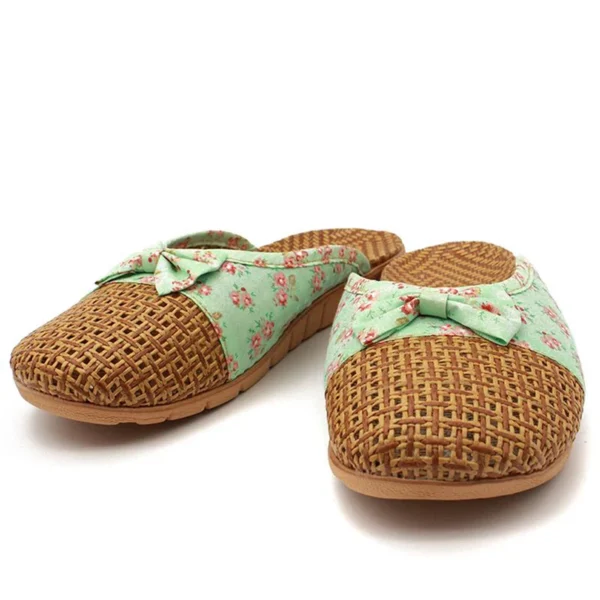 Summer Shose Women Slippers Beach Flip Flops Breathable Linen Flat Slippers Female Casual Flax Bow Ladies Slippers Sandals Shoes - Image 4