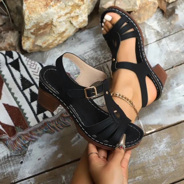 2024 Women Summer Trend Comfort Sandals Women Fashion Versatile Heels Shoes Lightweight High Heel Sandals New Shoes for Women - Image 22
