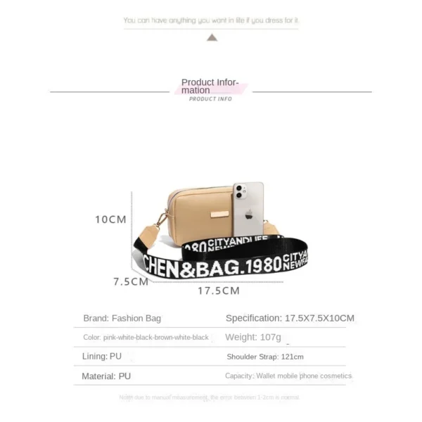 Women's Bag Small New Spring And Summer Square Contrasting Letters Single Shoulder Crossbody - Image 17
