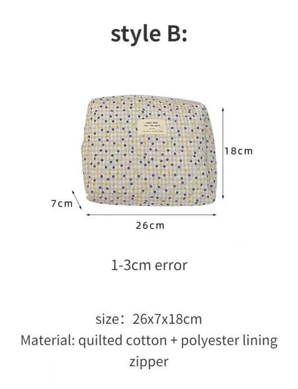 Quilted Cotton Ladies Travel Storage Bag Retro Cherry Women's Cosmetic Bags Cute Design Girls Pencil Case Makeup Bag Handbags - Image 46