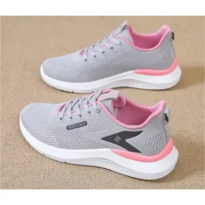 2025 New Women's Summer Thin Bottom Breathable Sports Shoes Black Air Mesh Lightweight Casual Walking Shoes Lace-up Casual