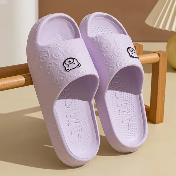 Summer Fashion Men's Slippers Printting Little Bear Sandals Indoor Bathroom Non-slip Soft Women Dormitory Casual Shoes Couple - Image 8