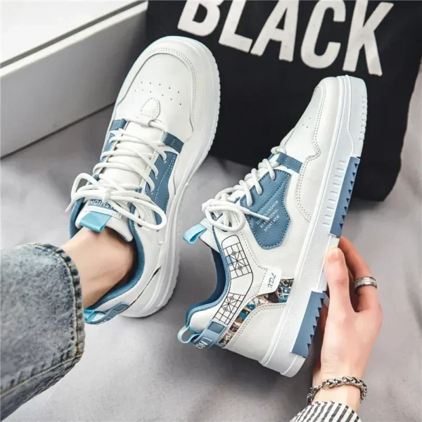 Men's shoes summer new breathable white shoes men's trendy and versatile thick soled sports board shoes trendy shoes - Image 4