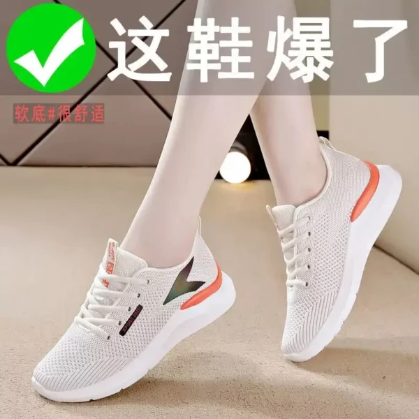 2025 New Women's Summer Thin Bottom Breathable Sports Shoes Black Air Mesh Lightweight Casual Walking Shoes Lace-up Casual - Image 8