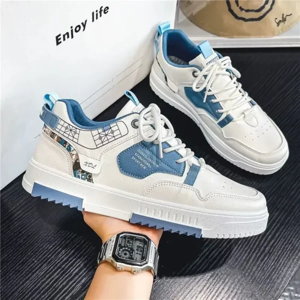 Men's shoes summer new breathable white shoes men's trendy and versatile thick soled sports board shoes trendy shoes - Image 5