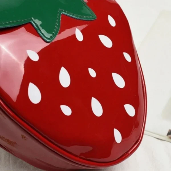 Women's Strawberrie Shape Crossbody Bag Patent Leather Summer Fashion Creative Fruit Chain Shoulder Bag for Girls - Image 12