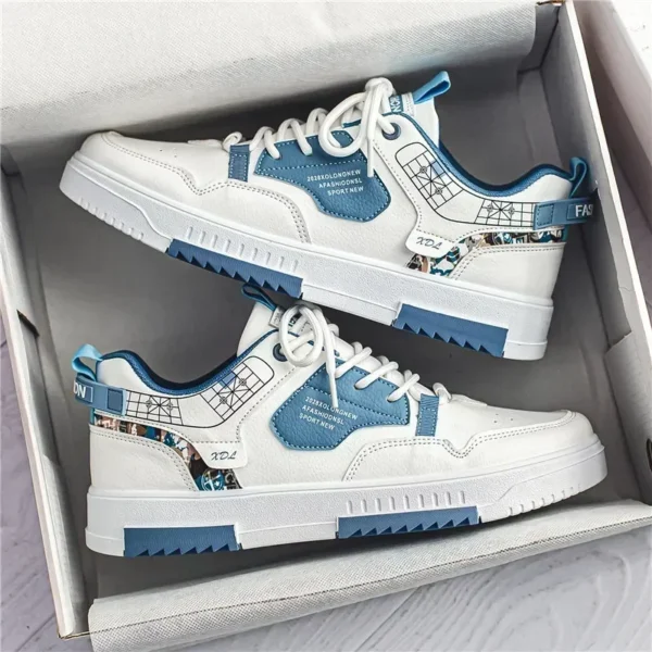 Men's shoes summer new breathable white shoes men's trendy and versatile thick soled sports board shoes trendy shoes - Image 2