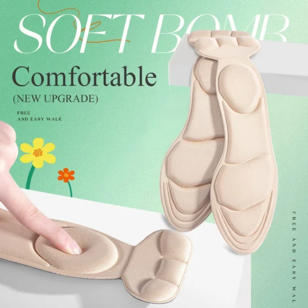 Memory Foam Insoles Women High-heel Shoes Insoles Anti-slip Cutable Insole Comfort Breathable Heel Protection Massage Shoe Pads - Image 4