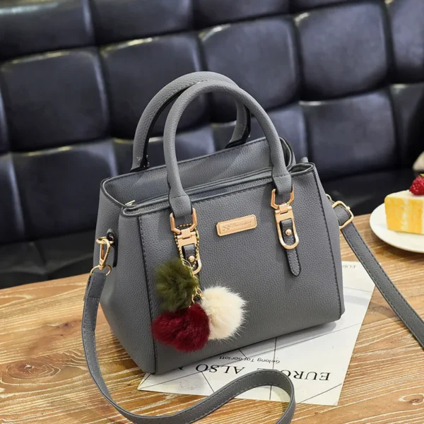 PU Leather Ladies HandBags Women Vintage Purse Plush Tassel Messenger Bags Tote Boston Shoulder Crossbody Bag - Image 11