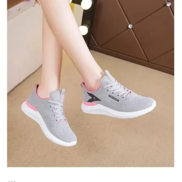2025 New Women's Summer Thin Bottom Breathable Sports Shoes Black Air Mesh Lightweight Casual Walking Shoes Lace-up Casual - Image 10