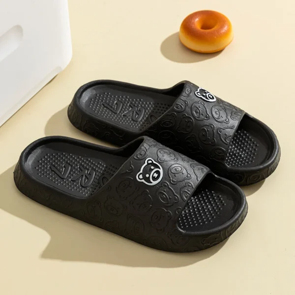 Summer Fashion Men's Slippers Printting Little Bear Sandals Indoor Bathroom Non-slip Soft Women Dormitory Casual Shoes Couple - Image 3