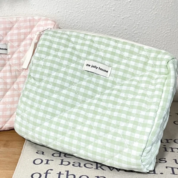 Quilted Cotton Ladies Travel Storage Bag Retro Cherry Women's Cosmetic Bags Cute Design Girls Pencil Case Makeup Bag Handbags - Image 22
