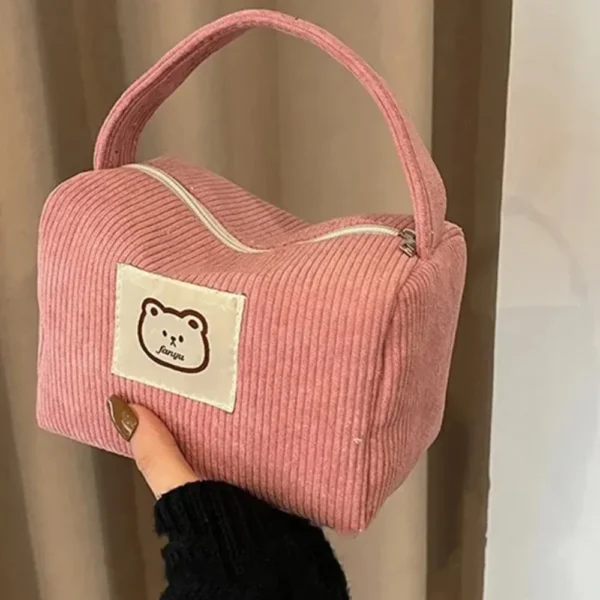 Cosmetic Bags for Women Plush Cute Handbag Summer Fashion Soft Comfortable Large Capacity Trendy Handbag for Women With Handle - Image 2