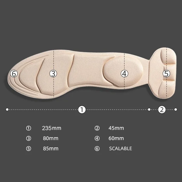 Memory Foam Insoles Women High-heel Shoes Insoles Anti-slip Cutable Insole Comfort Breathable Heel Protection Massage Shoe Pads - Image 6