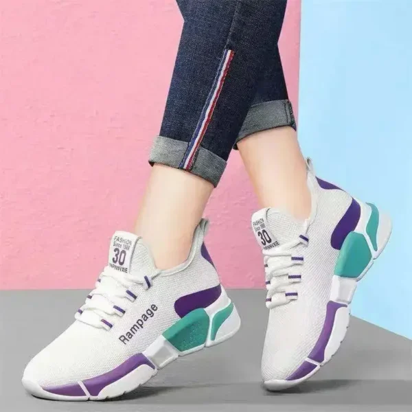 Fashionable and simple new women's shoes, comfortable women's shoes, spring and autumn lace-up comfortable light sports shoes - Image 5