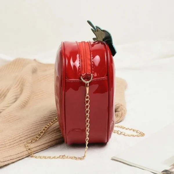 Women's Strawberrie Shape Crossbody Bag Patent Leather Summer Fashion Creative Fruit Chain Shoulder Bag for Girls - Image 11