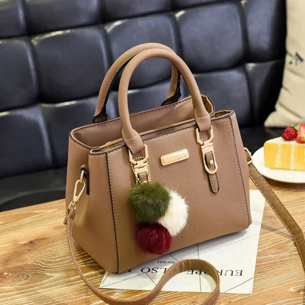 PU Leather Ladies HandBags Women Vintage Purse Plush Tassel Messenger Bags Tote Boston Shoulder Crossbody Bag - Image 18