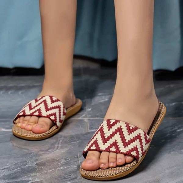 Summer Flax Slippers Women Women Casual Linen Slides Multi-Style Non-Slip EVA Home Flip Flops Indoor Beach Shoes Female Sandals - Image 5